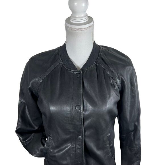 Maison Scotch Leather Bomber Jacket - Picture 2 of 13